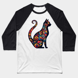 Kaleidoscope Kitty Baseball T-Shirt